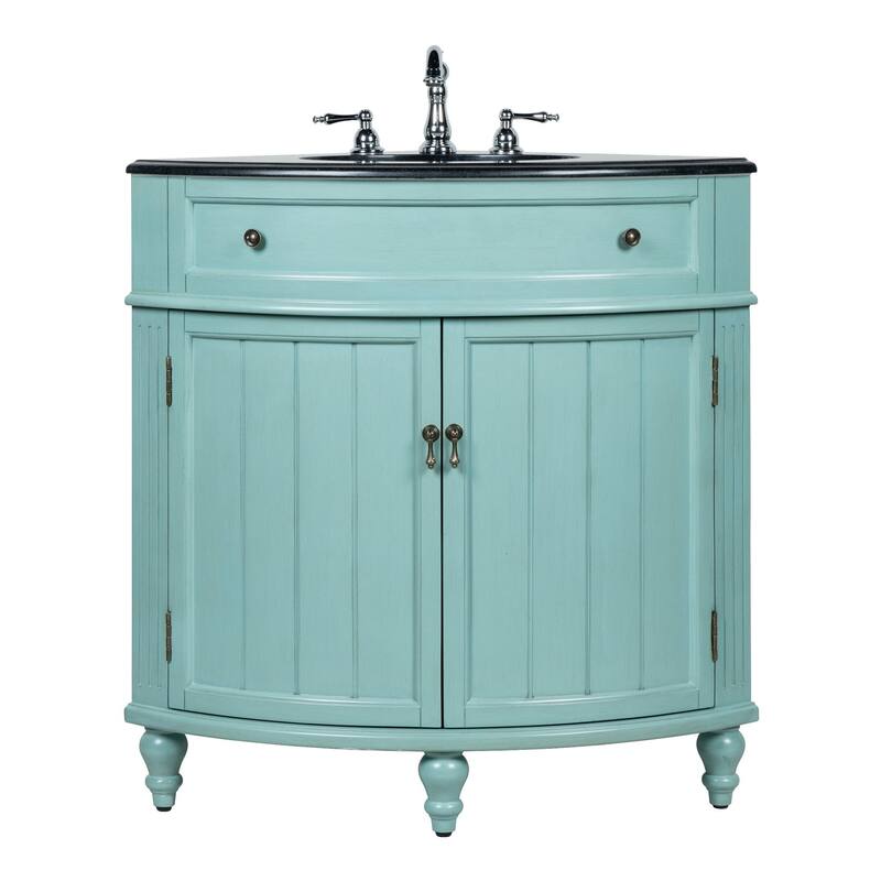 24" Benton Collection Triadsville Blue Corner Bathroom Sink Vanity