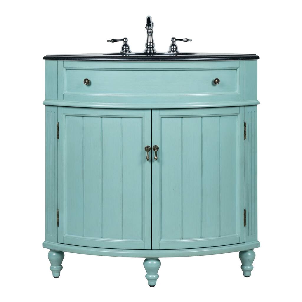 24" Benton Collection Triadsville Blue Corner Bathroom Sink Vanity