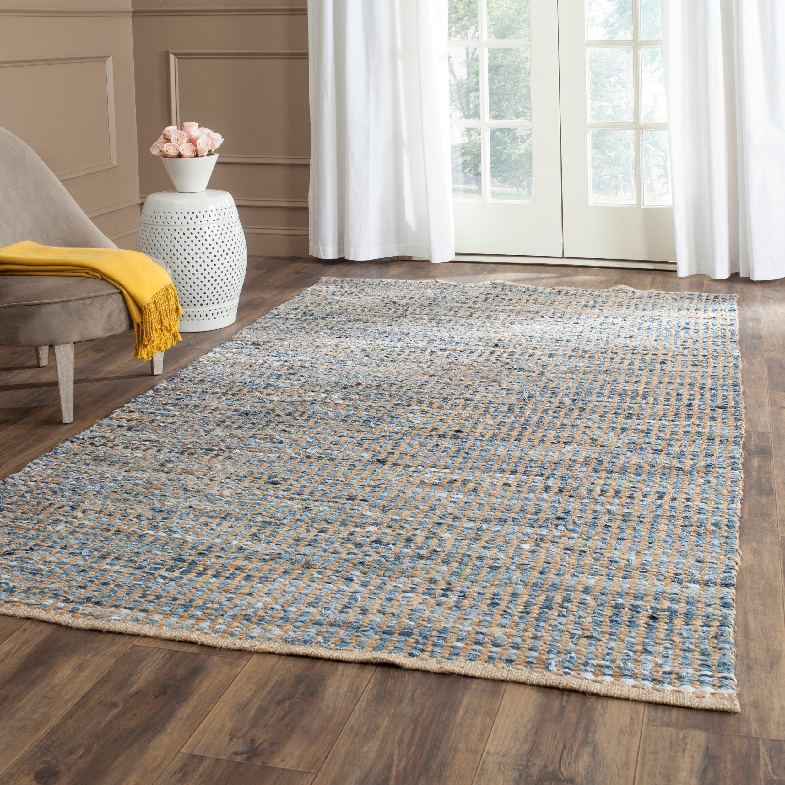 Safavieh Cape Cod Handmade Natural / Blue Jute Natural Fiber Rug