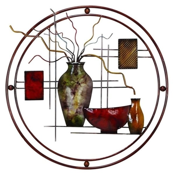 Copper Grove Chatfield Aesthetically Charmed Round Metal Wall Decor, Multicolor