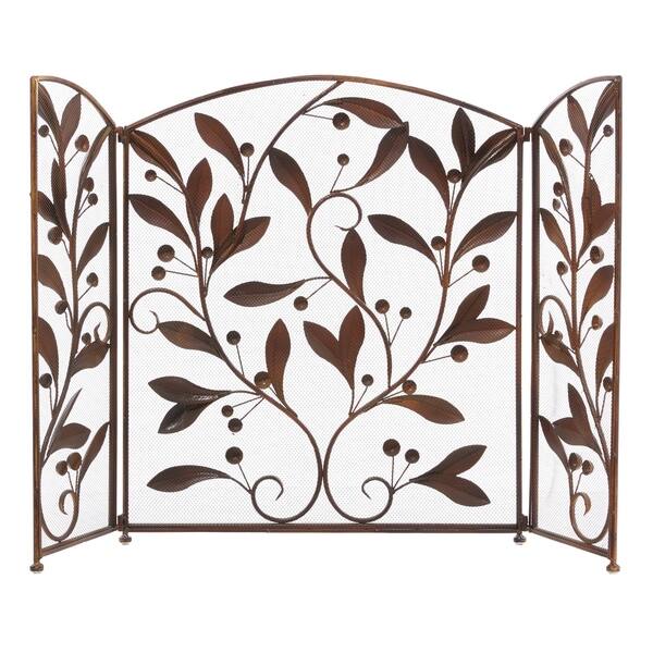 Shop Copper Grove La Vase Floral Patterned Metal Fire Screen