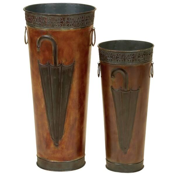 Copper Grove Chatfield Metal Umbrella Stand Set Of 2 Copper Grove Chatfield Metal