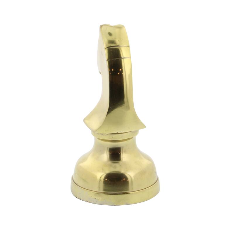 Gold Aluminum Metal Chess Decorative Sculpture with Knight, Queen and King (Set of 3)