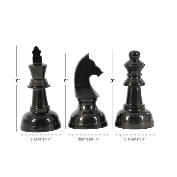 Shop Metallic Black Decorative Chess Piece Sculptures Table Decor