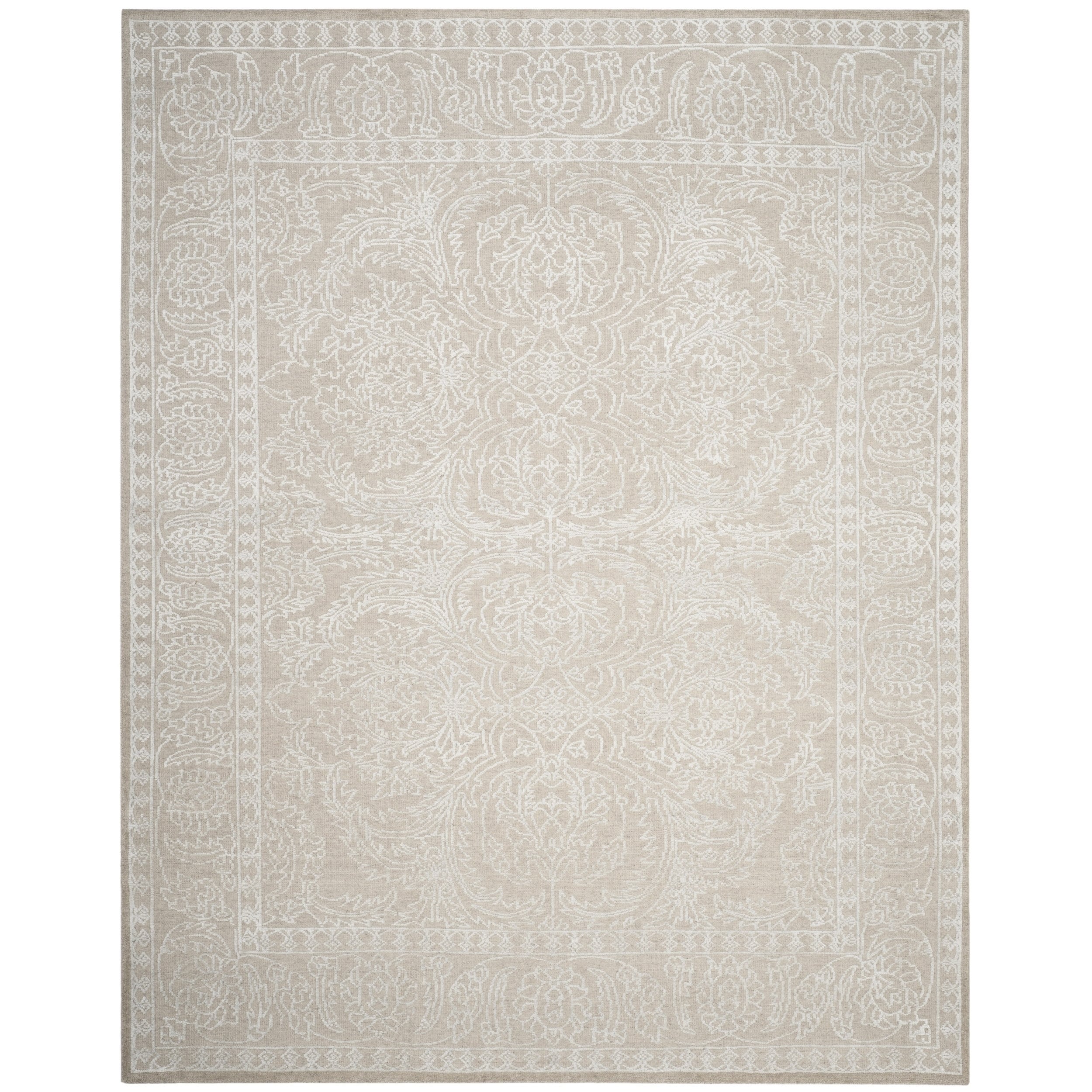 Safavieh Chester Hand-knotted Natural/ Off-white Wool/ Bamboo Silk Rug 8'  x 10' Bed Bath  Beyond 21072950