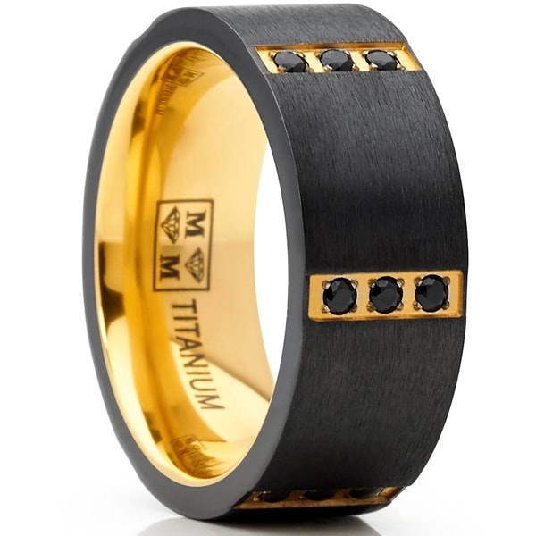 black zirconium men's wedding bands