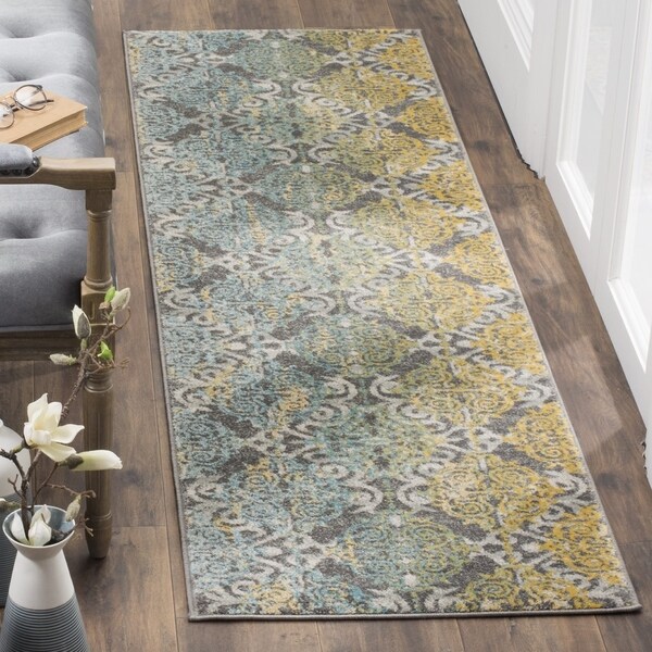 Shop Safavieh Evoke Vintage Watercolor Damask Grey Ivory