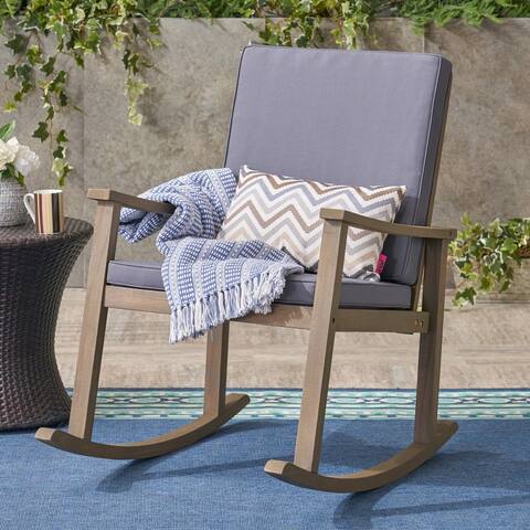 Candel Outdoor Acacia Wood Rocking Chair by Christopher Knight Home