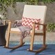 preview thumbnail 6 of 8, Candel Outdoor Acacia Wood Rocking Chair by Christopher Knight Home teak finish + cream cushion