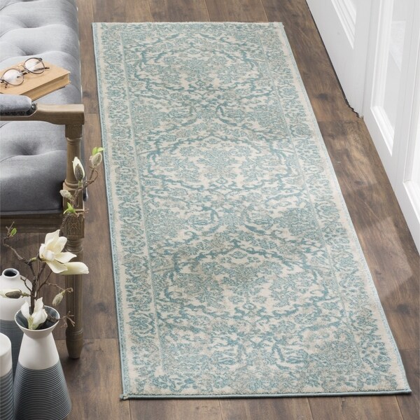 Safavieh Evoke Vintage Oriental Ivory Light Blue Distressed Runner Rug