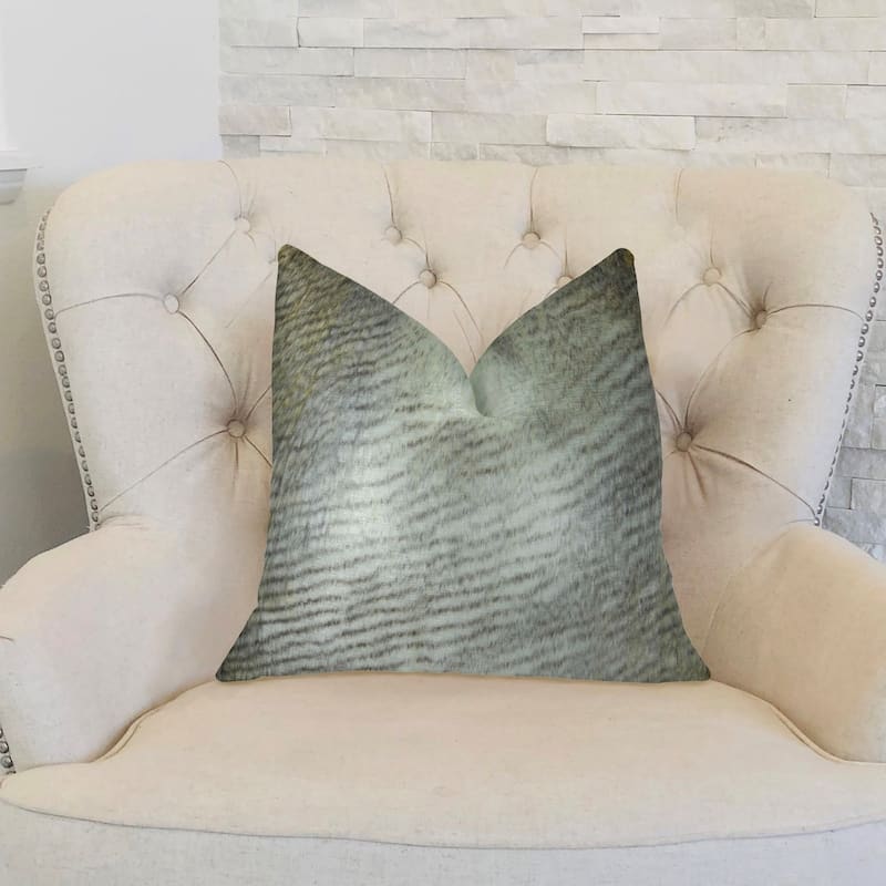 Plutus Delicate Alaskan Hawk White Gray Beige Handmade Decorative Throw Pillow