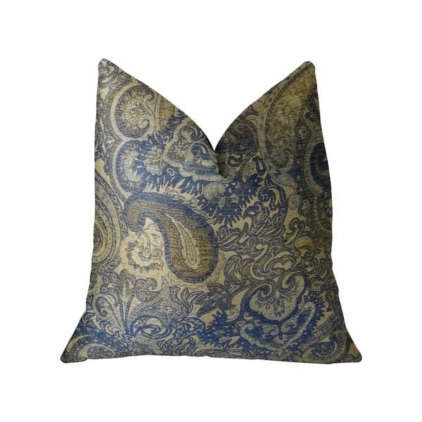 Shop Plutus Myrtle Navy Blue And Taupe Handmade Decorative Throw