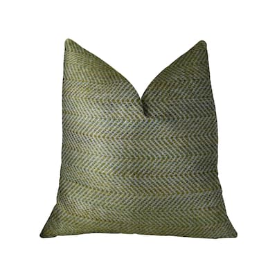 Plutus Upland Light Green and Ivory Handmade Decorative Throw Pillow