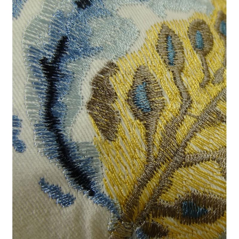 Plutus Elyssa Navy Brown and Cream Handmade Decorative Throw Pillow