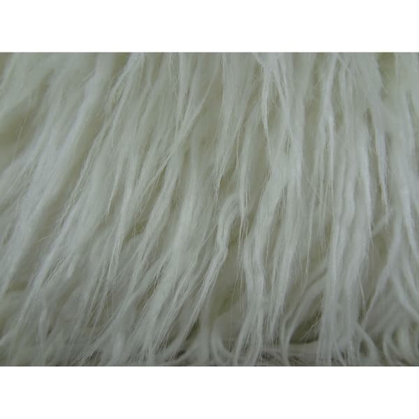 Shop Plutus Fuzzy Mongolian Fur White Handmade Decorative Throw