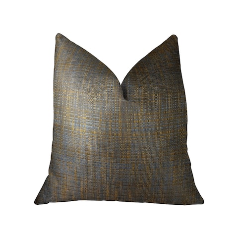 Plutus Vibrant Tazanite Blue and Brown Handmade Decorative Throw Pillow