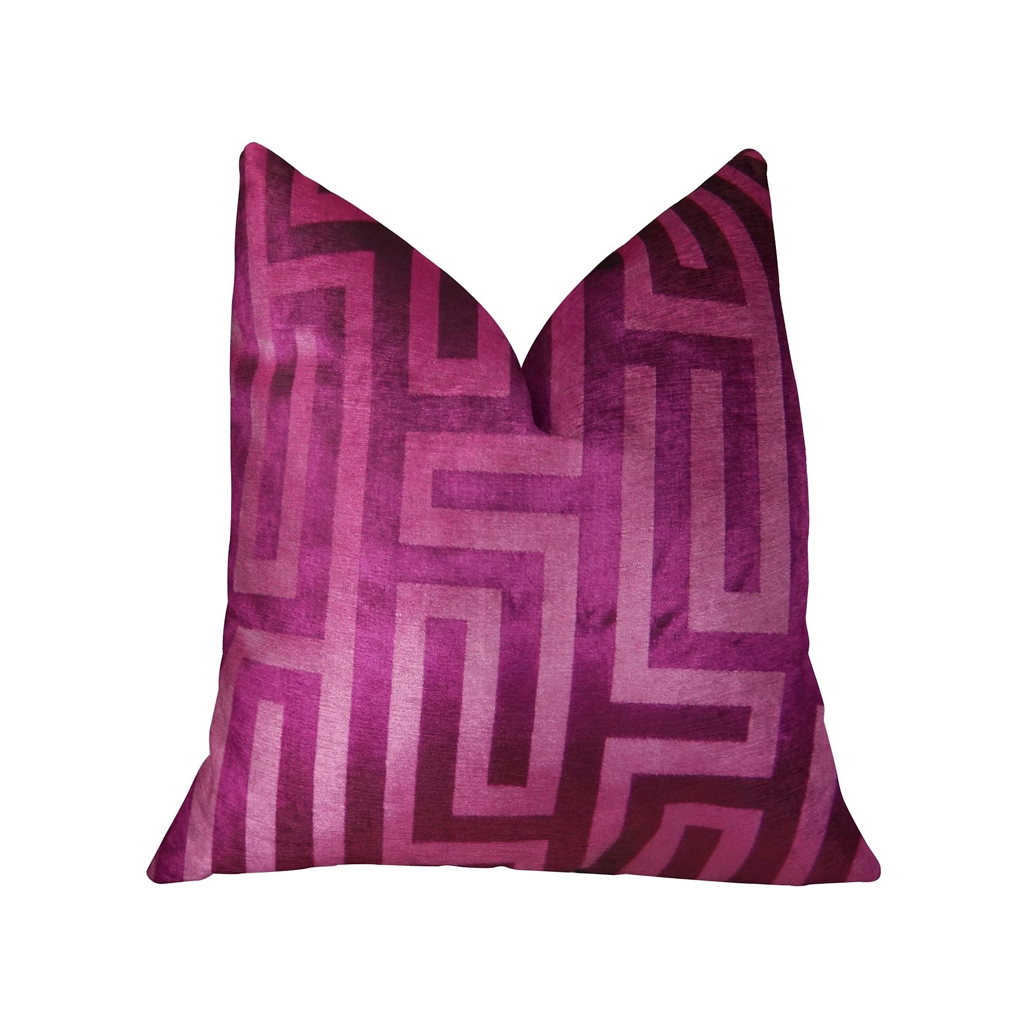 Plutus Velvet Maze Runner Fuchsia Handmade Decorative Throw Pillow