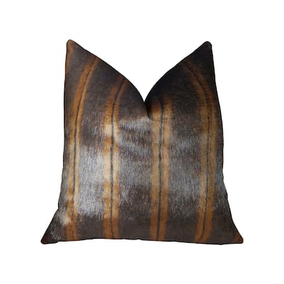 Plutus Lavish Brown Mink Light and Dark Brown Handmade Decorative Throw Pillow