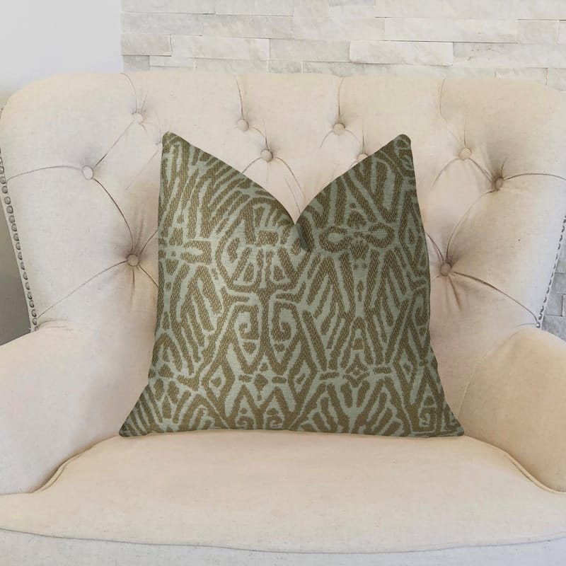 Plutus Cherokee Light Brown and Cream Handmade Decorative Throw Pillow