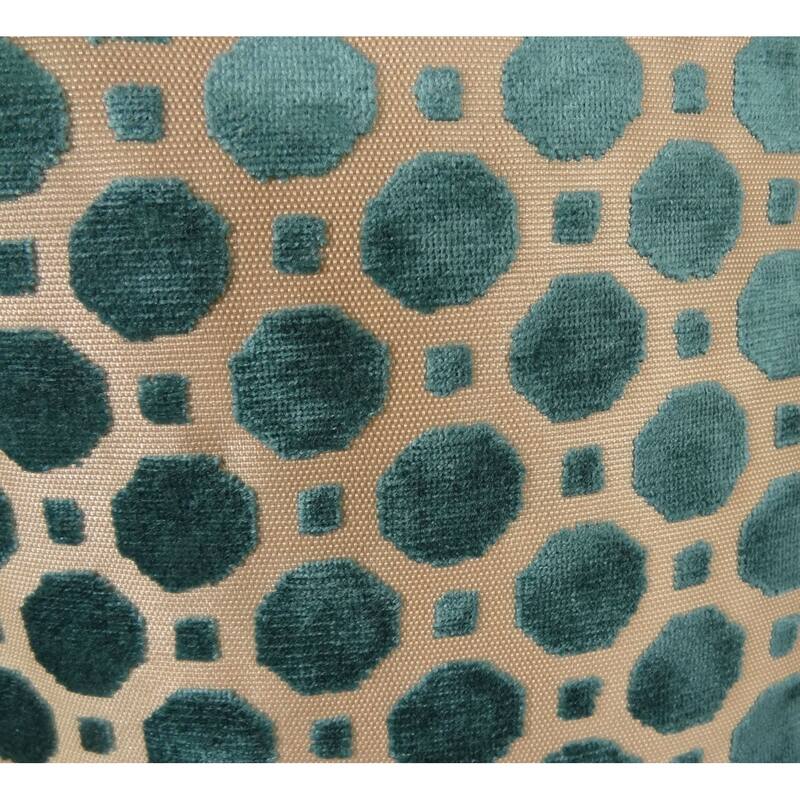 Plutus Velvet Aquamarine Turquoise and Taupe Handmade Decorative Throw Pillow