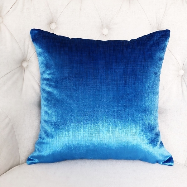 Plutus Electric Azure Blue Handmade Decorative Throw Pillow