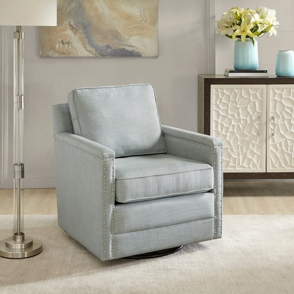 Madison Park Lotte Blue Swivel Glider Chair - Bed Bath & Beyond - 21111928