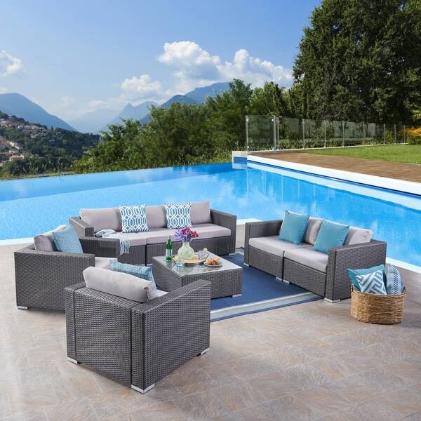Shop Santa Rosa Outdoor 7 Seater Wicker Sofa Chat Set By