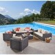 Santa Rosa Outdoor 7 Seater Wicker Sofa Chat Set by Christopher Knight Home - Thumbnail 1