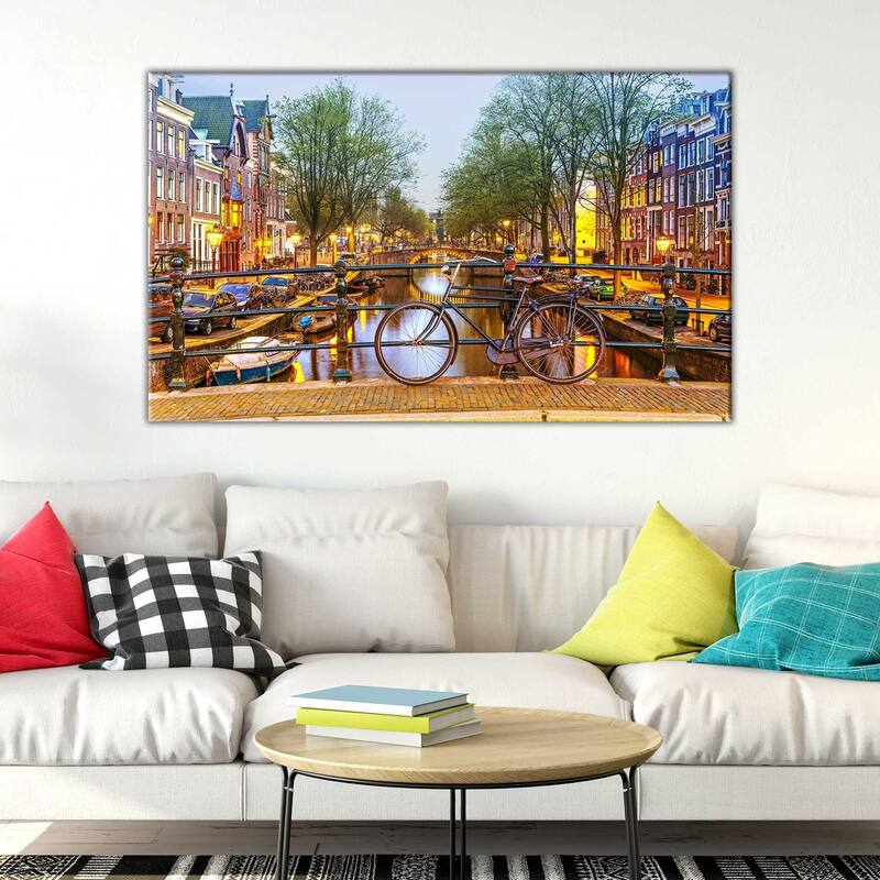 "Amsterdam Bicycle" Framed Print on Canvas