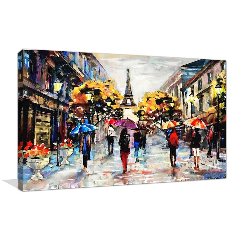 "Paris Streets" Framed Print on Canvas