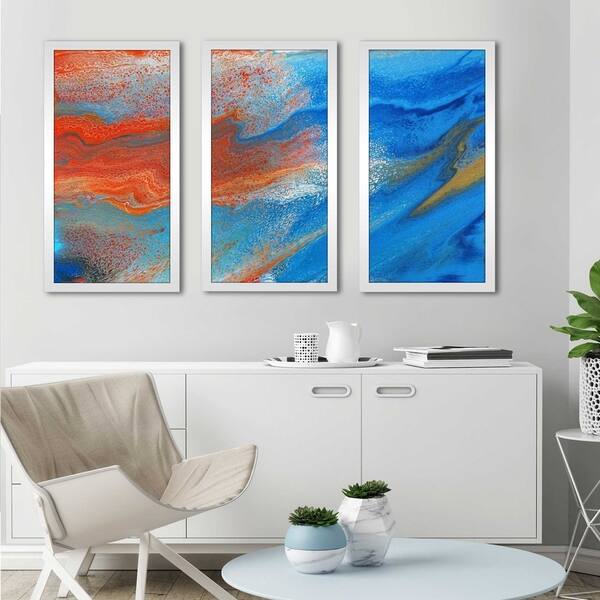 "Ocean Lava " Framed Acrylic Wall Art Set of 3 - Bed Bath & Beyond ...