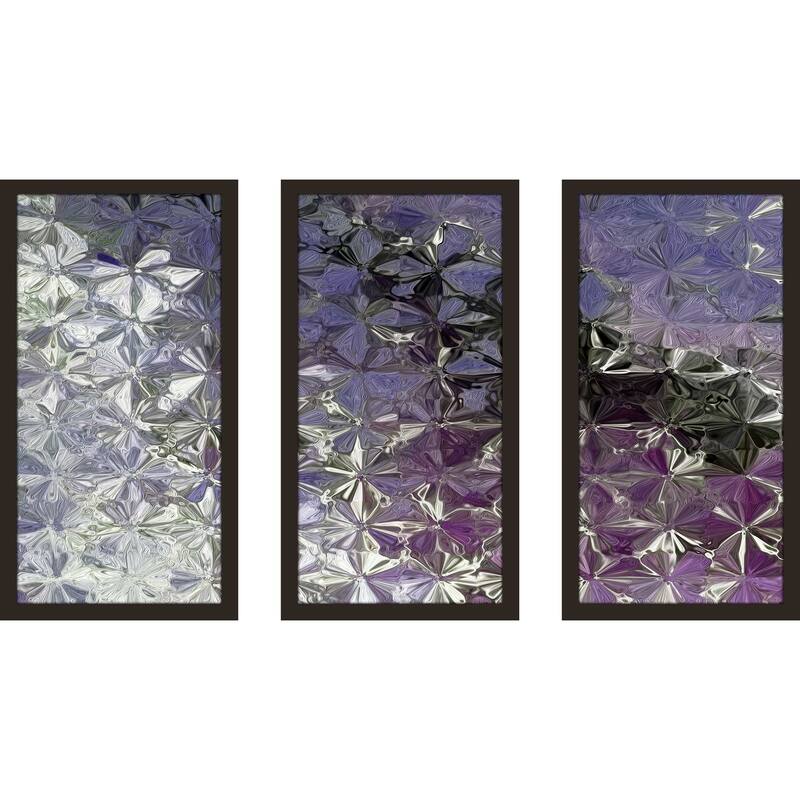"Purple Flowers " Framed Acrylic Wall Art Set of 3 Bed Bath & Beyond