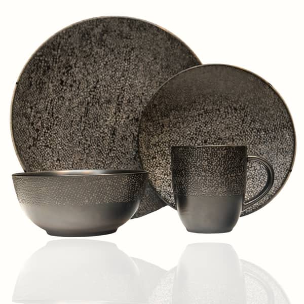 slide 2 of 2, Matrix Black 16Pc Dinner Set