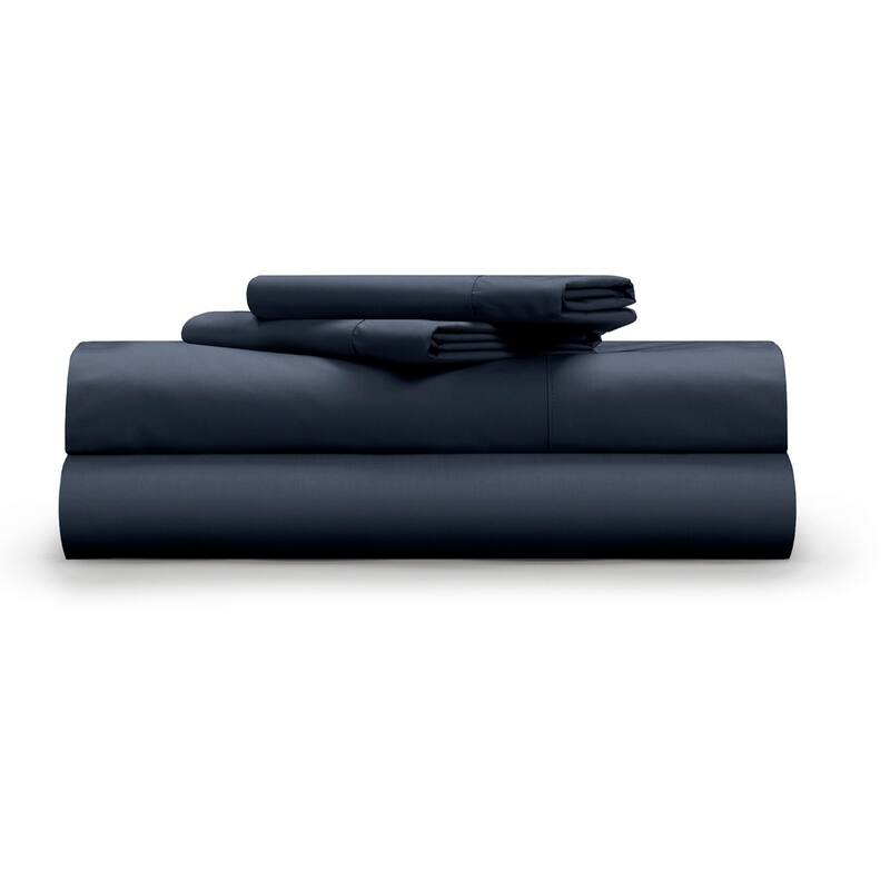 Pillow Guy Cool & Crisp 4-Piece Sheet Set - Dark Navy - Full