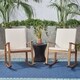 preview thumbnail 1 of 10, Candel Outdoor Acacia Wood Rocking Chair (Set of 2) by Christopher Knight Home Teak Finish + Cream Cushion