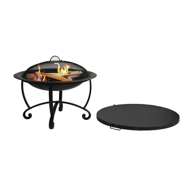 Shop Riverside 29 In Wood Fire Pit Set Heavy Gauge Steel With