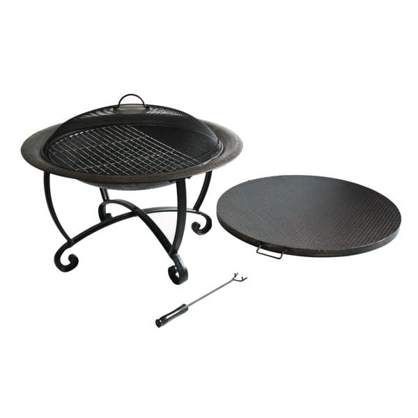 Shop Riverside 29 In Wood Fire Pit Set Heavy Gauge Steel With