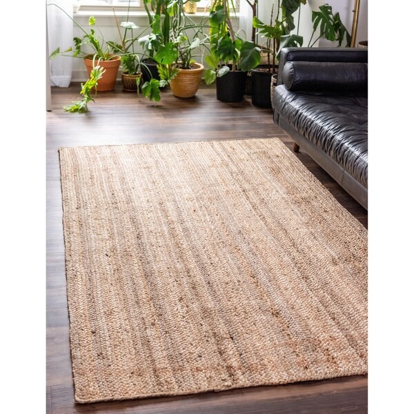 Unique Loom Dhaka Braided Jute Area Rug On Free