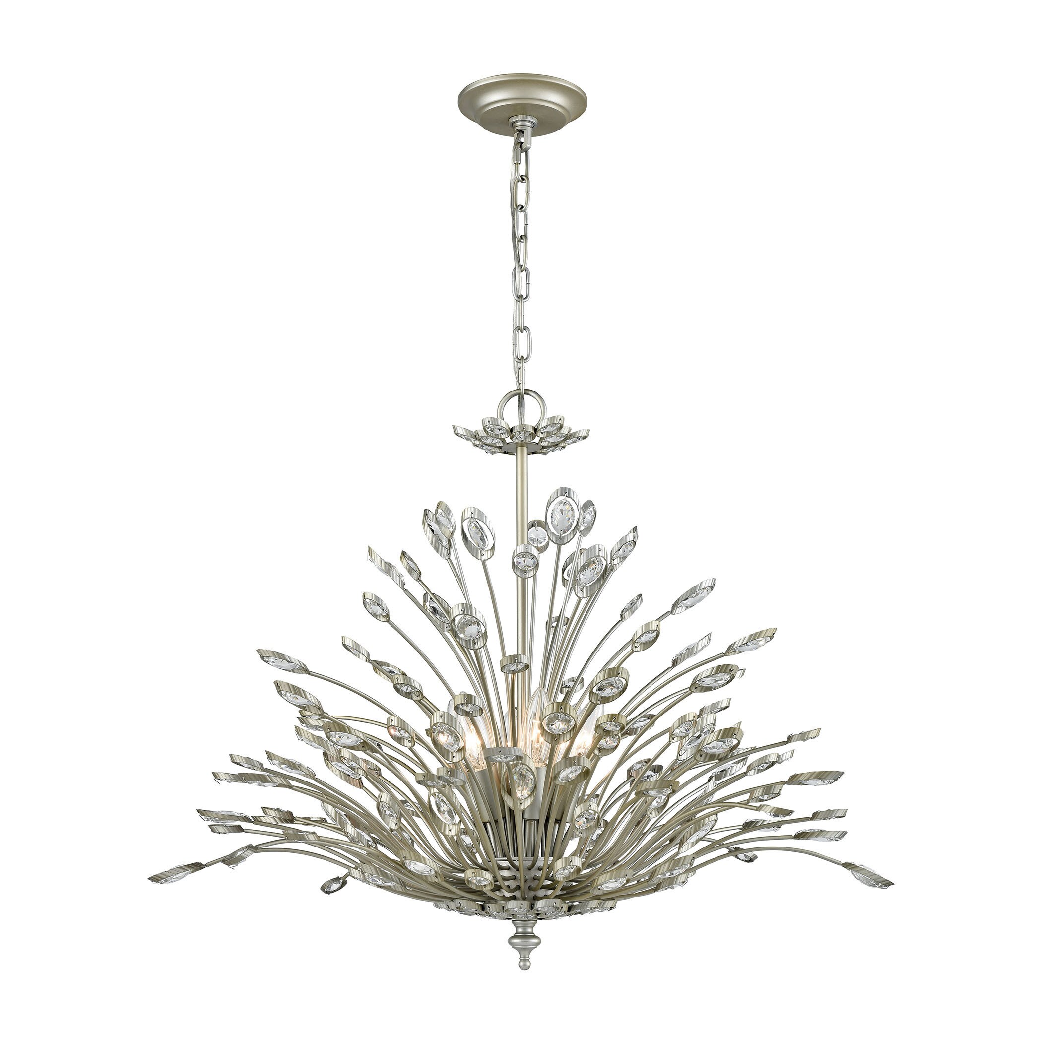 Mullica 6-Light Chandelier, Aged Silver (Mullica 6-Light Chandelier) - Chandeliers For Bedrooms by Overstock.com