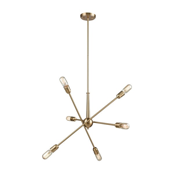 Delphine 6-Light Chandelier, Satin Brass