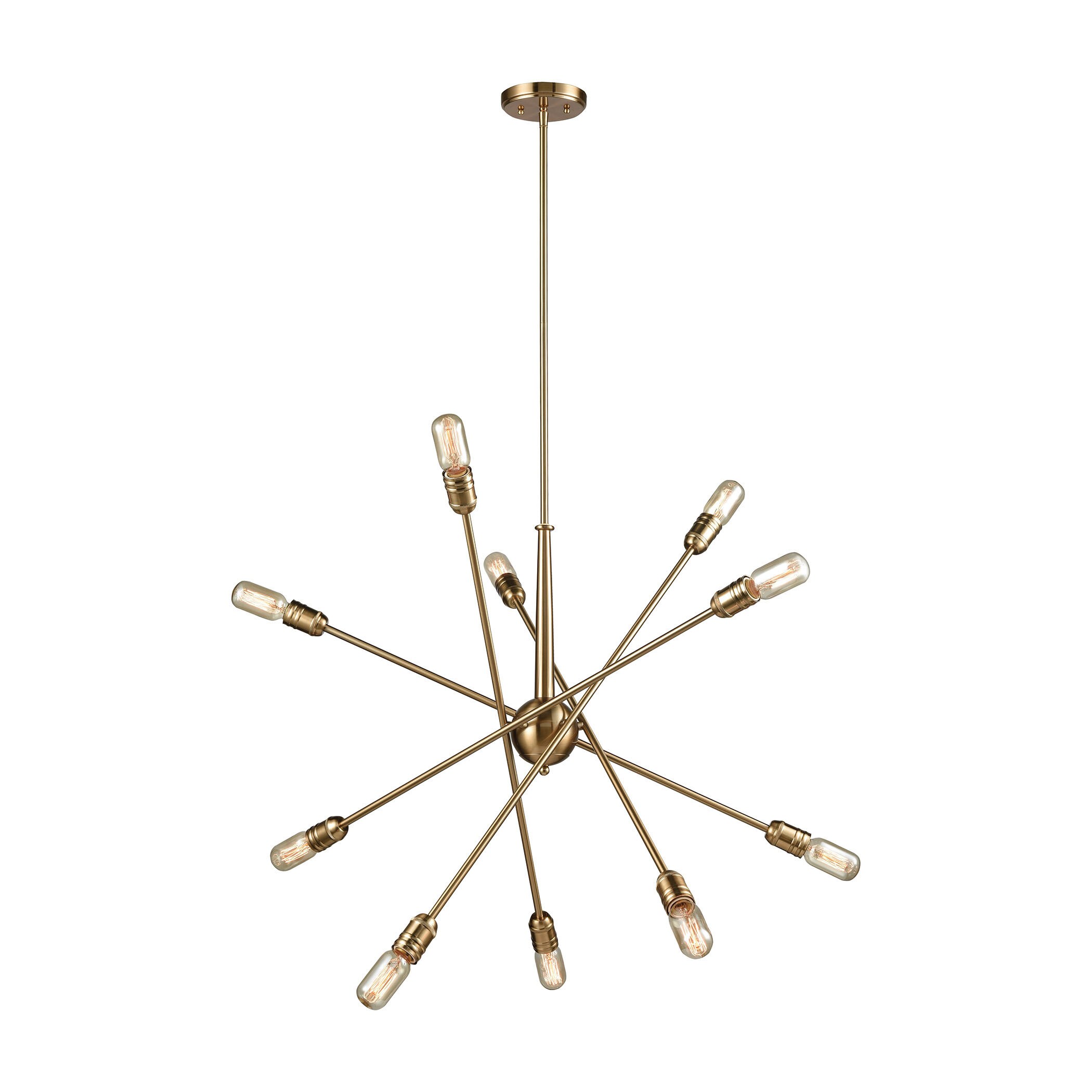 Delphine 10-Light Chandelier, Satin Brass (Delphine 10-Light Chandelier) - Chandeliers For Bedrooms by Overstock.com