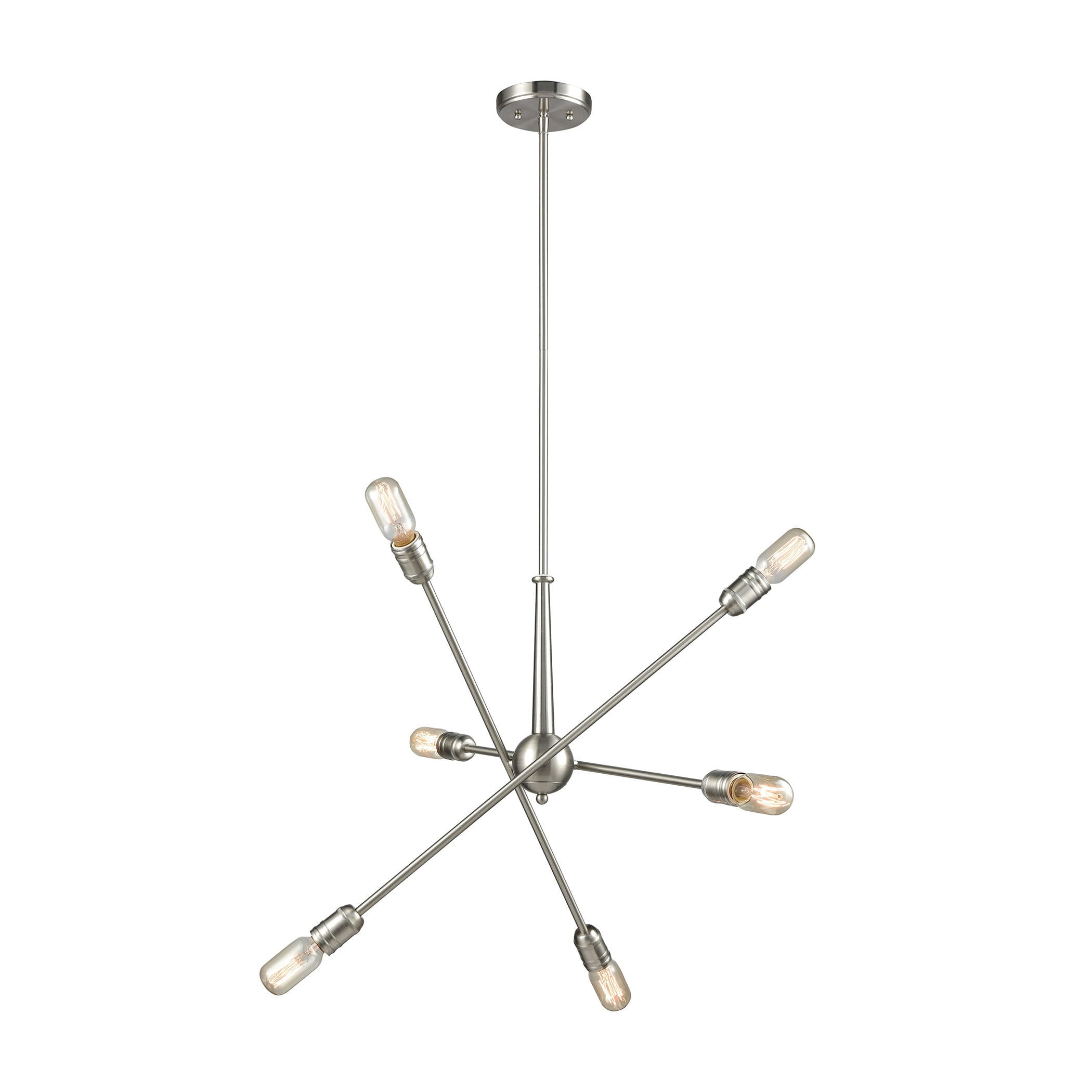 Delphine 6-Light Chandelier, Satin Nickel (Delphine 6-Light Chandelier) - Chandeliers For Bedrooms by Overstock.com