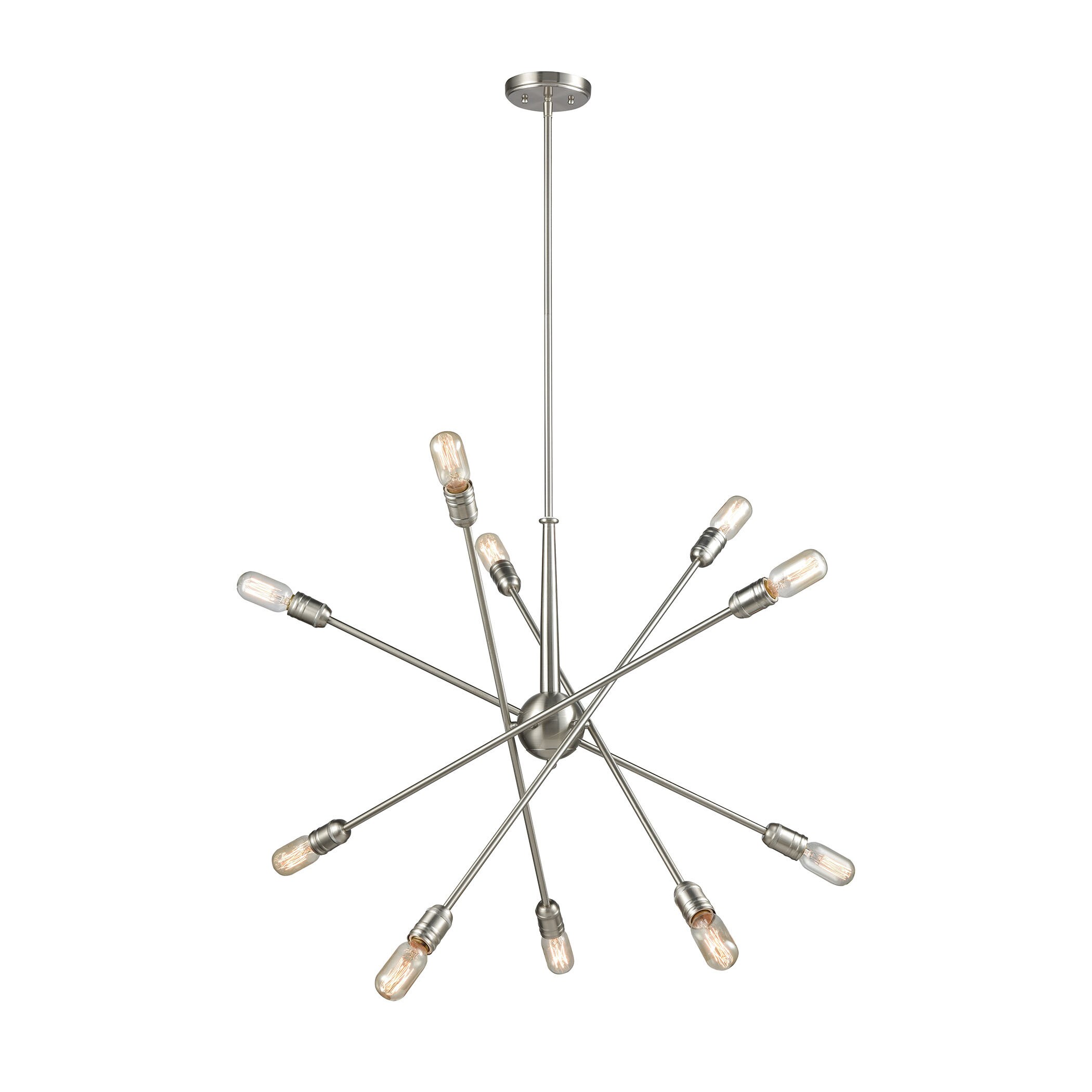 Delphine 10-Light Chandelier, Satin Nickel (Delphine 10-Light Chandelier) - Chandeliers For Bedrooms by Overstock.com