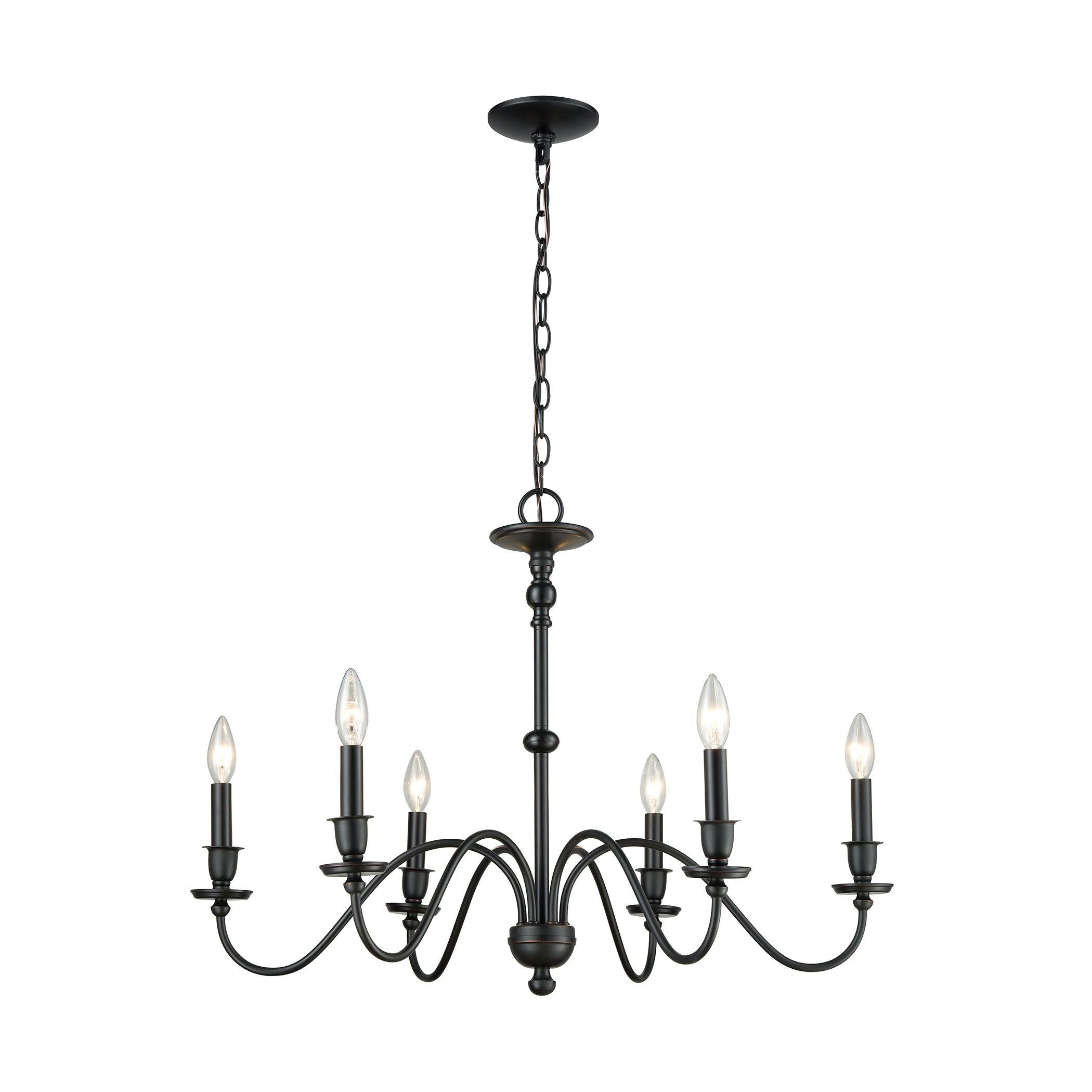 Collins 6-Light Chandelier, Matte Black (Collins 6-Light Chandelier) - Chandeliers For Bedrooms by Overstock.com