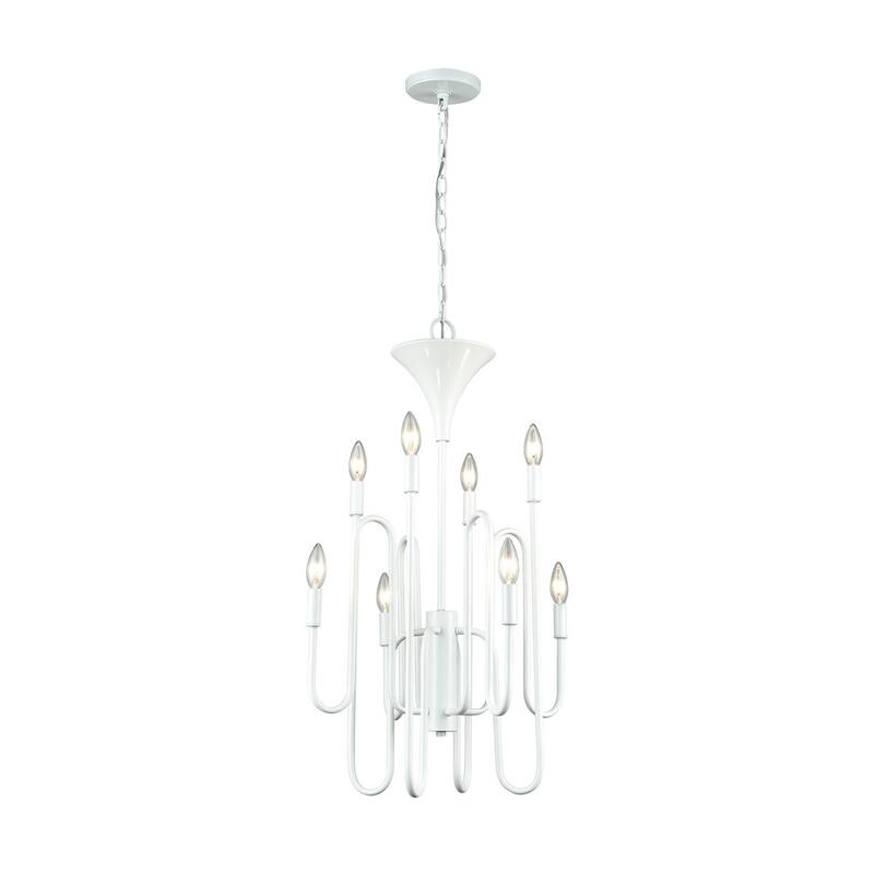 Elk Home Decatur Matte White Metal 8 Light Chandelier