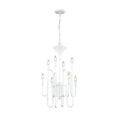 Elk Home Decatur Matte White Metal 8 Light Chandelier