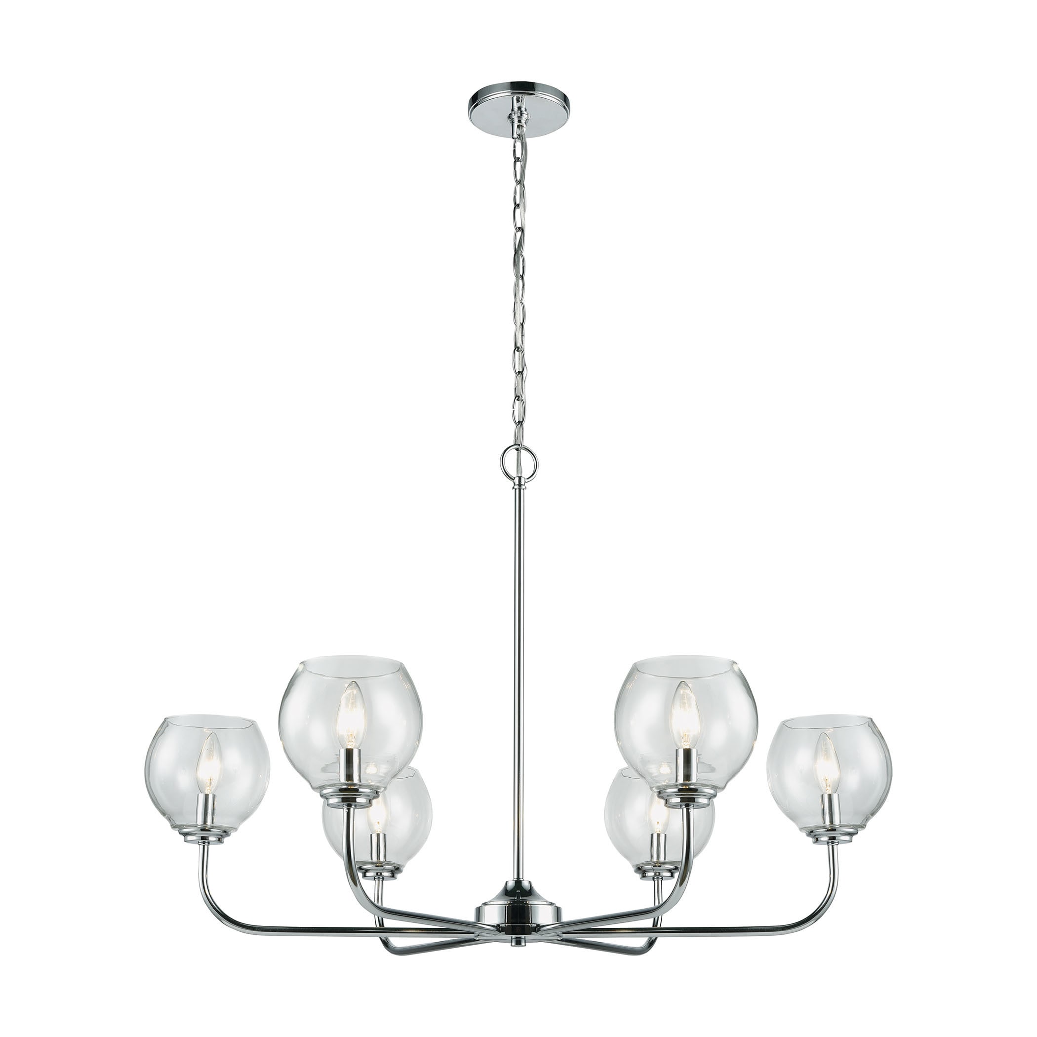 Emory 6-Light Chandelier, Polished Chrome (Emory 6-Light Chandelier) - Chandeliers For Bedrooms by Overstock.com