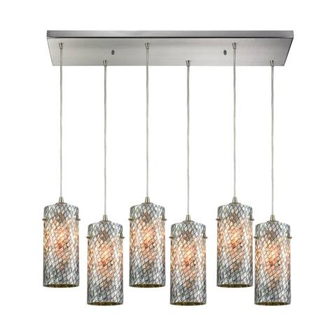 Capri 6-Light Rectangular Pan Pendant, Satin Nickel