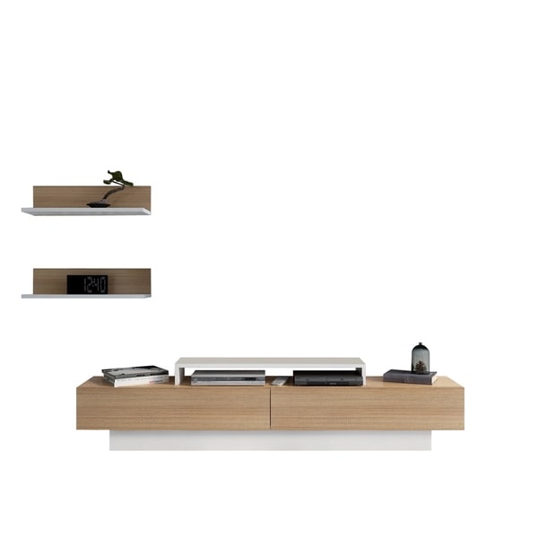 White Lusi 71 TV Stand Entertainment Center Decorotika