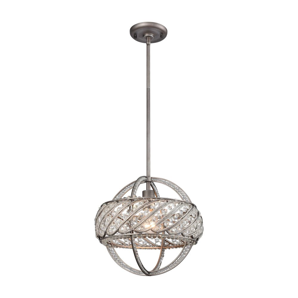 Bradington 1-Light Pendant, Weathered Zinc